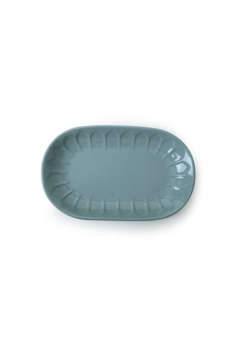 Hermia Juego de Platos de Gres Cerámico Azul (2 Piezas) 25 x 15 cm